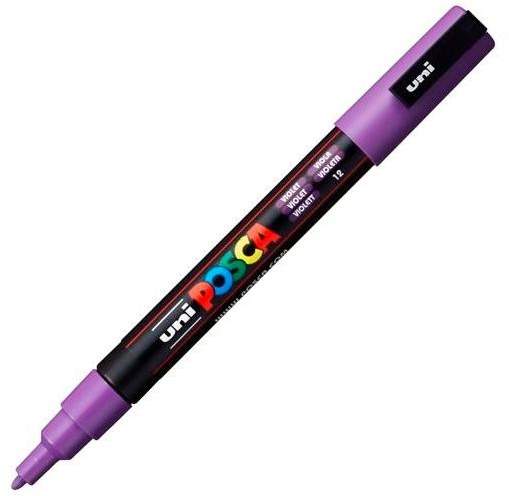 POSCA PC-3M Violeta, punta Fina 1,5mm Multisuperficie (cristal, madera, tela, plastico)