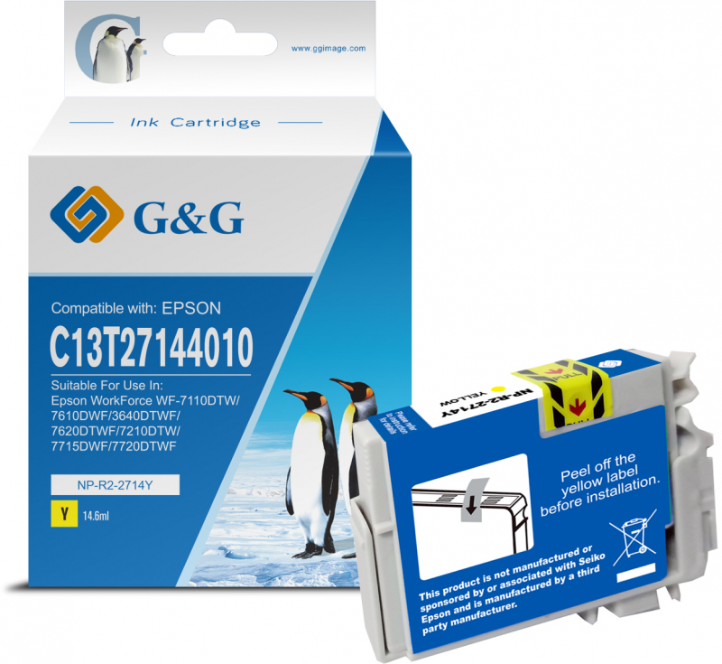 G&G Epson 27XL T2714 T2704 Amarillo Compatible PREMIUM C13T27144010 C13T27044010 