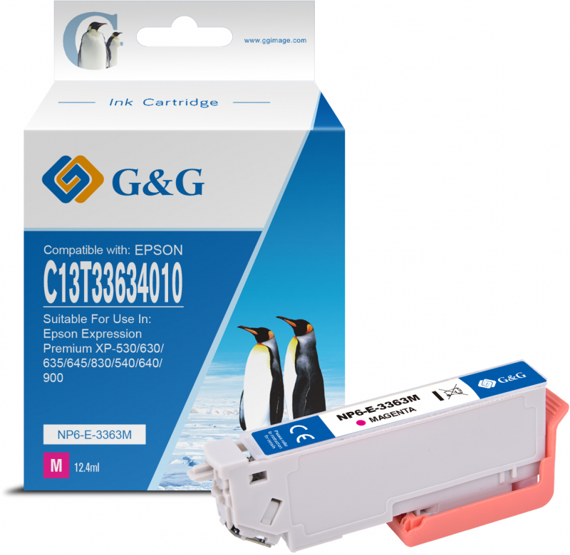 G&G Epson 33XL Magenta Compatible PREMIUM T3363 T3343 Alternativo C13T33634010 C13T33434010  