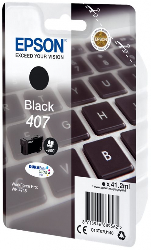 Epson 407 Negro Tinta Original C13T07U140