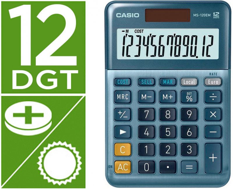 Calculadora CASIO MS-120EM (10x15cm aprox)
