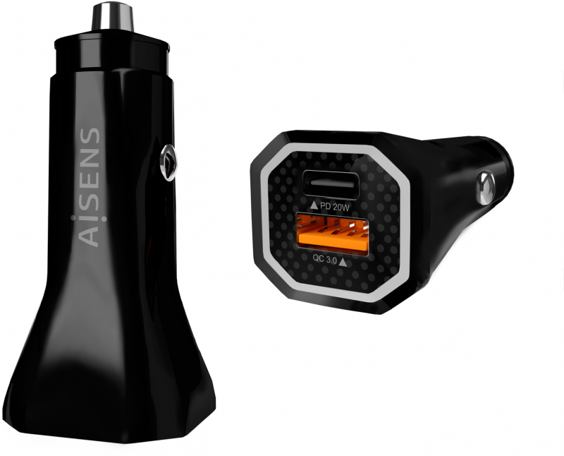 Cargador de Coche Aisens con Carga rapida QC3.0 hasta 18W