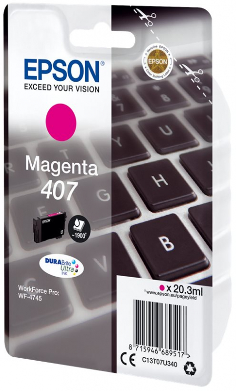 Epson 407 Magenta Tinta Original C13T07U340