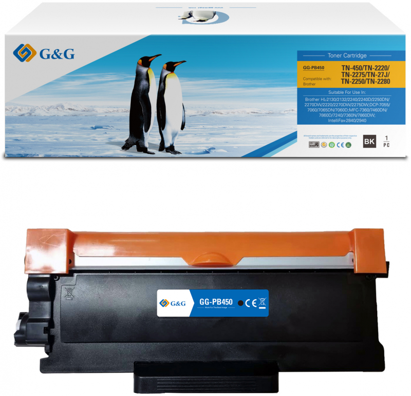 G&G Brother TN2220 TN2010 TN2210 TN450 Toner Negro Compatible PREMIUM