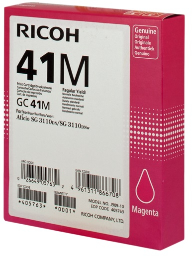 Ricoh GC41 Magenta Cartucho de Gel Original 405763
