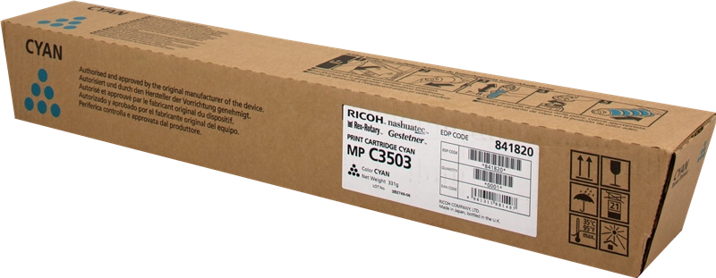 Ricoh Aficio MP-C3003 MP-C3004 MP-C3503 MP-C3504 MP-C4504 MP-C5504 MP-C6004 Cian Toner Original 841820 841816