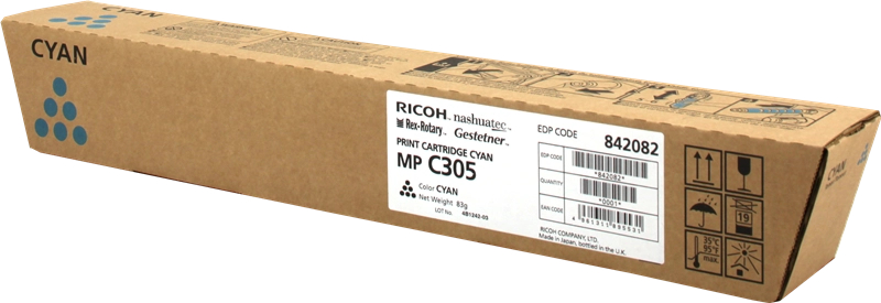 Ricoh Aficio MP-C305 MP-C305SPF Cian Toner Original 842082 841595 MPC305E