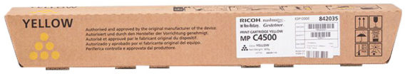 Ricoh Aficio MP-C3500 MP-C4500 Amarillo Toner Original 884931 888609 842035