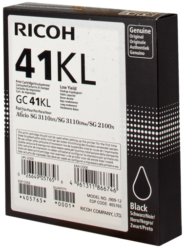 Ricoh GC41KL Negro Cartucho de Gel Original 405765