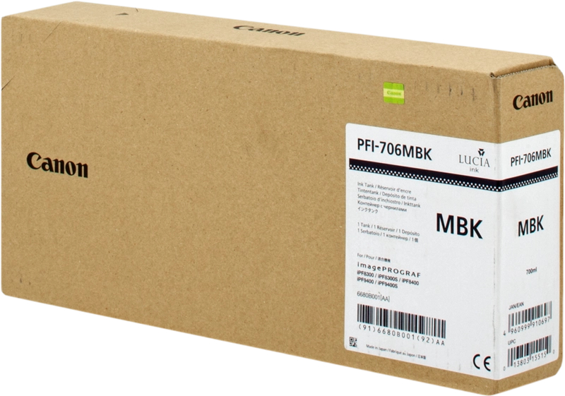 Canon PFI706 Negro Mate Tinta Original 6680B001
