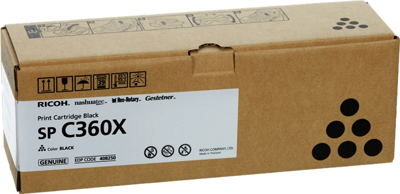 Ricoh Aficio SP-C361 Negro Toner Original 408250 SPC360X