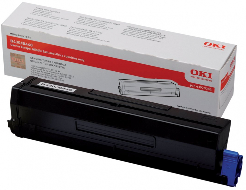 OKI B430 B440 MB460 MB470 MB480 Negro Toner Original 43979202