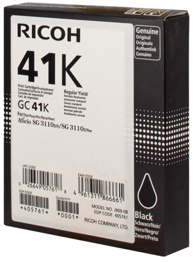Ricoh GC41 Negro Cartucho de Gel Original 405761