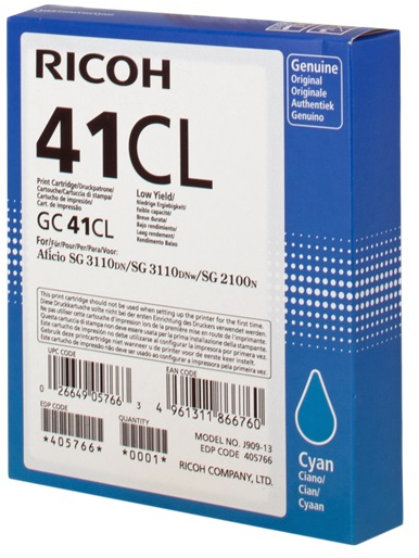 Ricoh GC41CL Cian Cartucho de Gel Original 405766