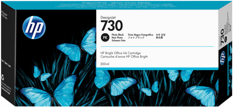HP 730 Negro Photo Tinta Original P2V73A