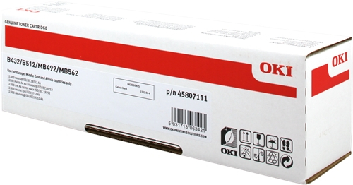 OKI B432 B512 MB492 MB562 Negro Toner Original 45807111