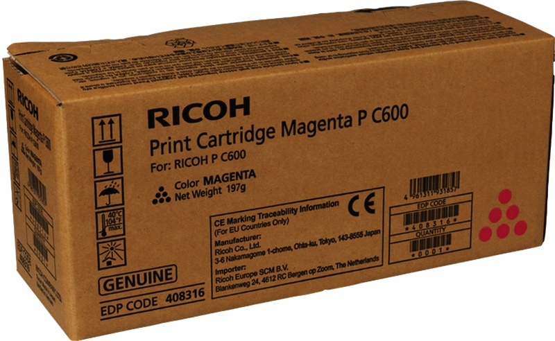 Ricoh PC600 Magenta Toner Original 408316 P C600M