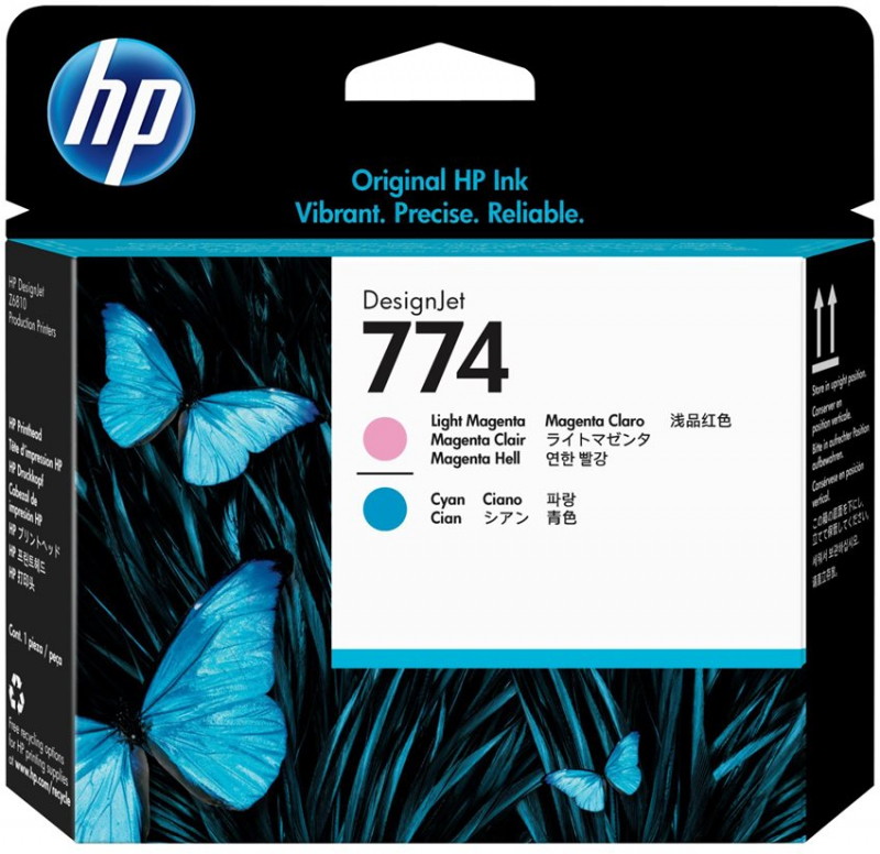 HP 774 Cabezal de Impresion Original Cian Light, Magenta Light P2V98A