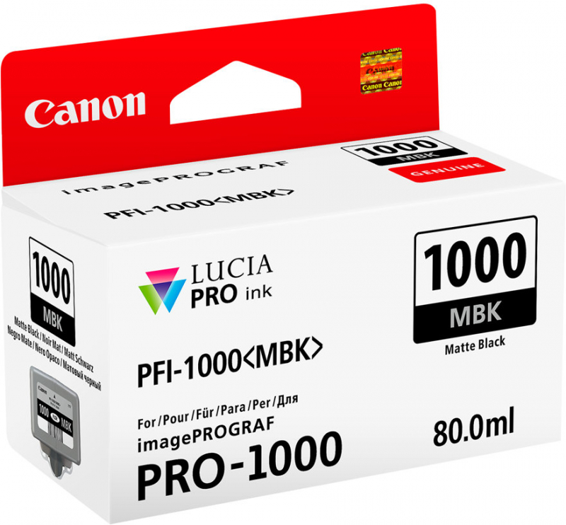Canon PFI1000 Negro Mate Tinta Original PFI1000MBK 0545C001