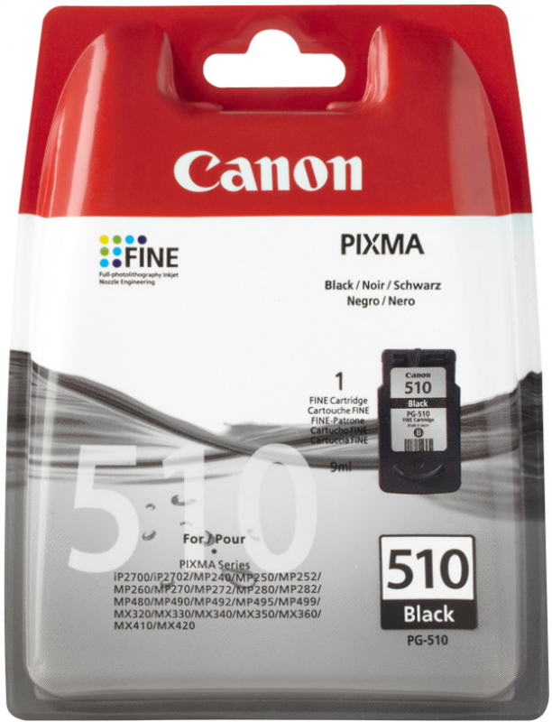 Canon PG510 Negro Tinta Original 2970B009 (Blister con alarma)