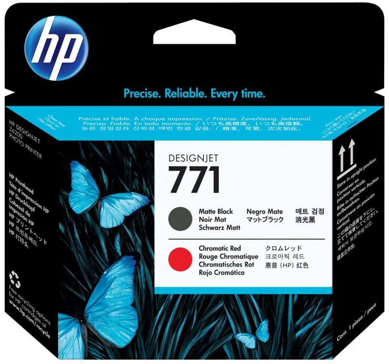 HP 771 Cabezal de Impresion Original Negro Mate, Rojo Cromatico CE017A