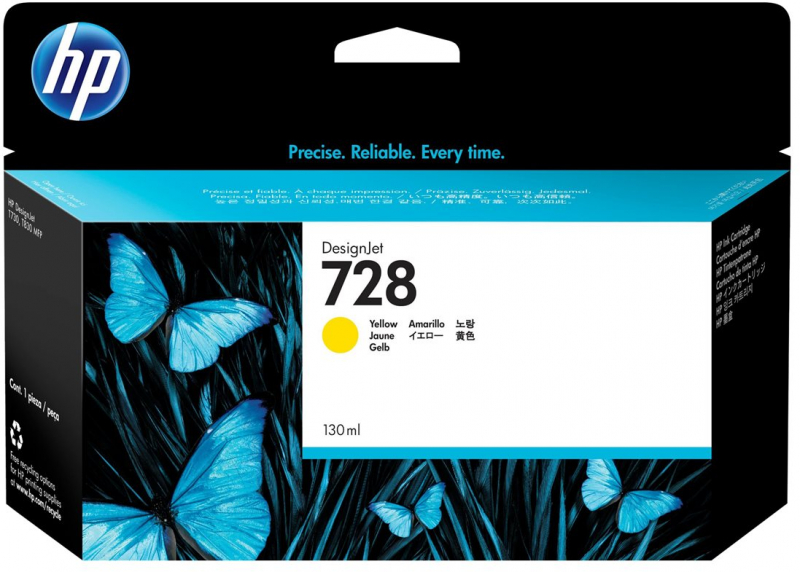 HP 728 Amarillo Tinta Original F9J65A