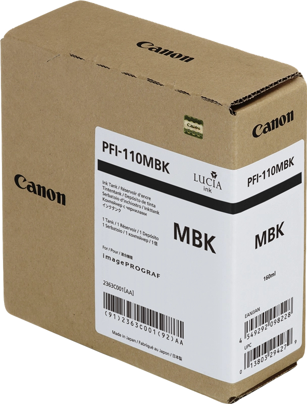 Canon PFI110 Negro Mate Tinta Original 2363C001