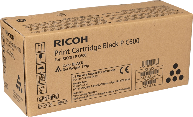 Ricoh PC600 Negro Toner Original 408314 P C600BK