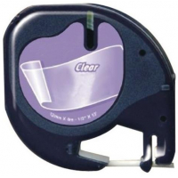 Dymo LetraTag S0721530 Cinta de Etiquetas Compatible para Rotuladora Texto negro sobre fondo transparente Ancho 12mm x 4 metros 