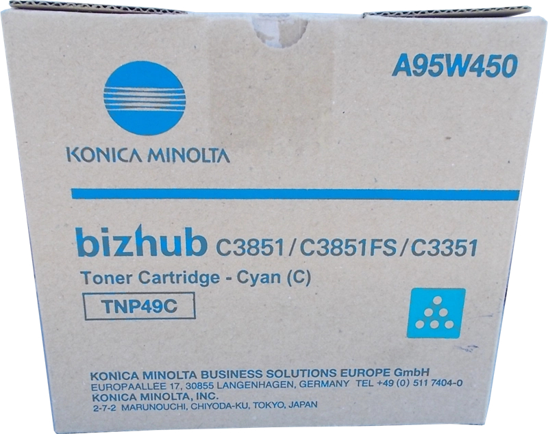 Konica Minolta TNP49 Cian Toner Original TNP49C A95W450