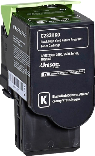 Lexmark C2325 C2425 C2535 MC2325 MC2425 MC2535 MC2640 Negro Toner Original C232HK0