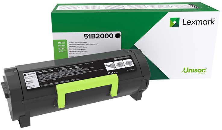 Lexmark MS317 MS417 MS517 MS617 MX317 MX417 MX517 MX617 Negro Toner Original 51B2000