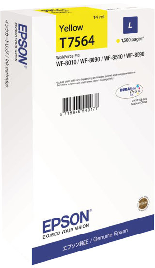 Epson T7564 Amarillo Tinta Original C13T756440