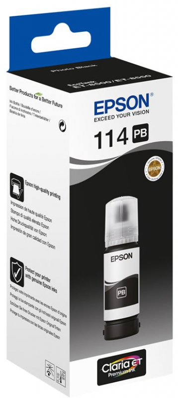 Imagen extra Epson 114 Negro Photo Botella de Tinta Pigmentada Original C13T07B140