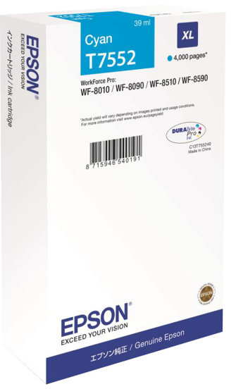 Epson T7552 Cian Tinta Original C13T755240