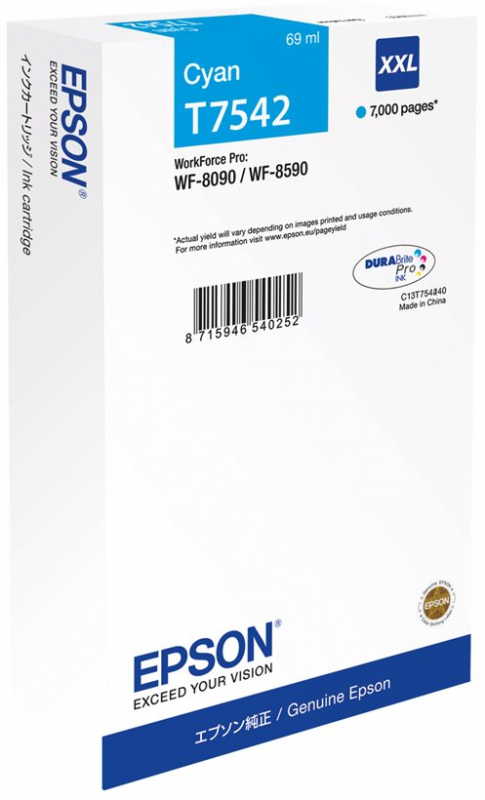 Epson T7542 Cian Tinta Original C13T754240
