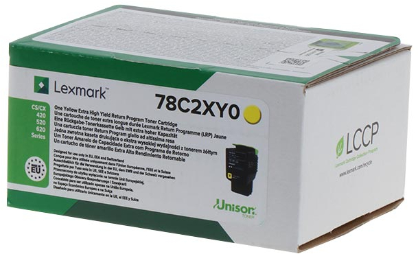 Lexmark CS421 CS521 CS622 CX421 CX522 CX622 CX625 Amarillo Toner Original 78C2XY0 78C2XYE