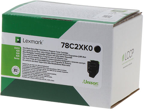 Lexmark CS421 CS521 CS622 CX421 CX522 CX622 CX625 Negro Toner Original 78C2XK0 78C2XKE