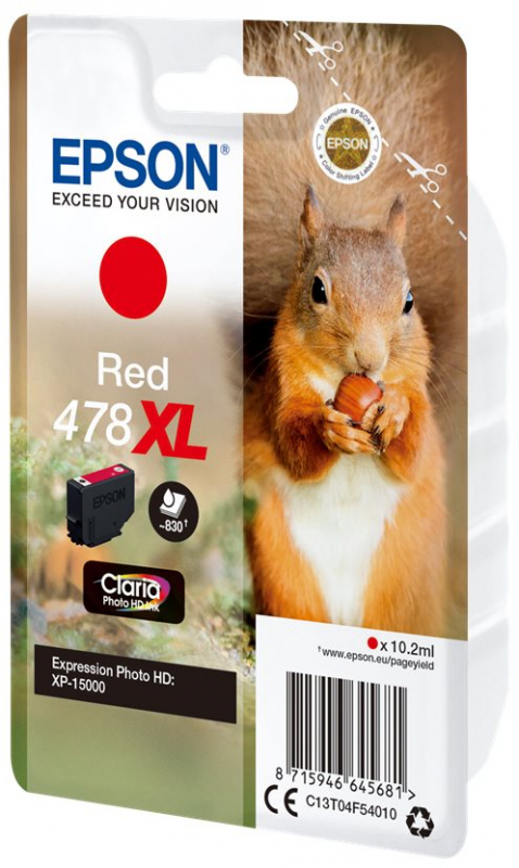 Imagen extra Epson 478XL Rojo Tinta Original C13T04F54010