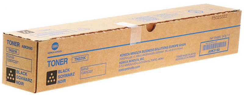 Konica Minolta TN221 Negro Toner Original TN221K A8K3150
