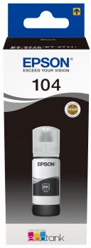 Epson 104 Negro Botella de Tinta Original C13T00P140
