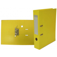 Archivador ECONOMICO en PVC FOLIO, Lomo ANCHO con Ollao, Tarjetero y Cantonera metalica. Amarillo