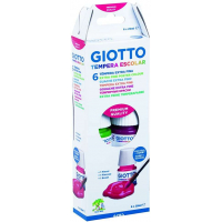 Giotto Tempera Pack de 6 Botes de 25 ml. + Pincel Colores Surtidos