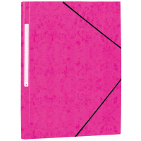 Mariola Carpeta de Carton Simil Prespan con Etiqueta en Lomo FOLIO Cierre de gomas - Fucsia