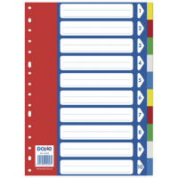 Separadores plastico Colores 10 apartados A4 - 120 Micras - Multitaladro de 16 Perforaciones - Bolsa Autoadhesiva Individual. Dohe 