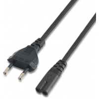 Cable Alimentacion C8 - CEE7/16/M-C7/H - 1.5m - 100% Cobre Puro AWG18 - Negro