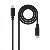 Nanocable Cable USB 2.0 3A - Tipo USB-C Macho-Macho - 1.5m - Negro