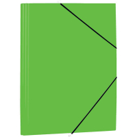 Carpeta de Plastico de gomas y solapas FOLIO. Verde