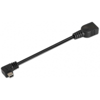Aisens Cable USB 2.0 OTG Acodado - MiniUSB Macho a USB-A Hembra - 15cm - Negro