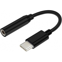 Aisens Conversor USB-C a Audio - Frecuencia de Muestreo 384KHz 32Bit - USB-C Macho a Jack 3.5 Hembra - 15cm - Negro